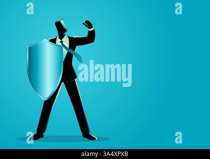 Concepts of risk management, safeguard, guarantee, threats control, insurance, protection in the business, corporate security. Stock Vector