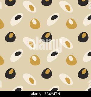 Abstract pattern of harmonious forms, gold and black. Vector illustration Stock Vector