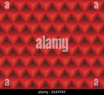 Red geometrical cubes seamless abstract pattern Stock Vector
