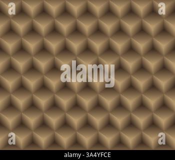 Brown geometrical cubes seamless abstract pattern Stock Vector