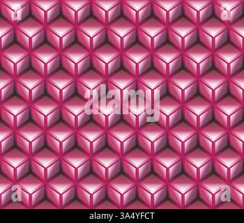 pink 3d geometrical cubes seamless abstract pattern Stock Vector