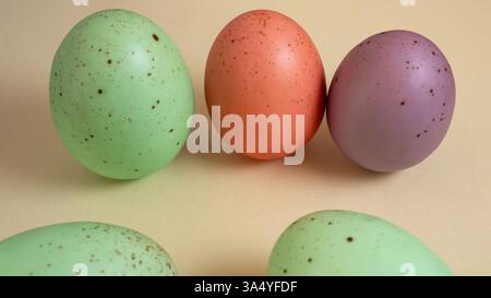 Vibrant Easter Eggs in Pastel Hues Stock Photo