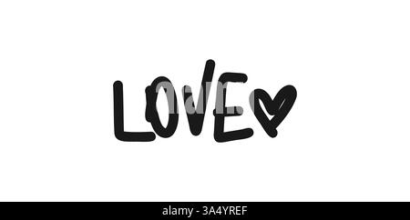 Love card. Hand drawn positive quote. Modern brush calligraphy. Isolated on white background Stock Vector