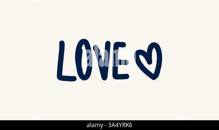 Love card. Hand drawn positive quote. Modern brush calligraphy. Isolated on white background Stock Vector