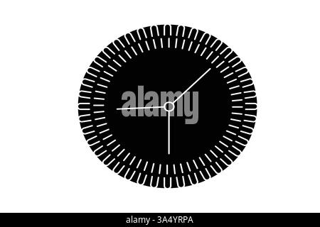 Clock Silhouette Vector Minimalist style isolate outline vector icon Stock Vector