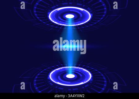 Abstract futuristic technology hologram vision design, innovation future concept background. vector illustration Stock Vector