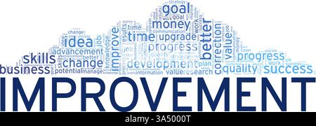 Improvement vector illustration word cloud isolated on white background. Stock Vector
