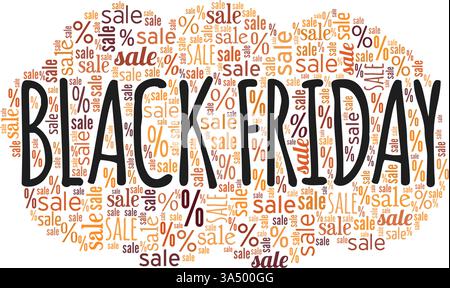 Black Friday vector illustration word cloud isolated on white background. Stock Vector