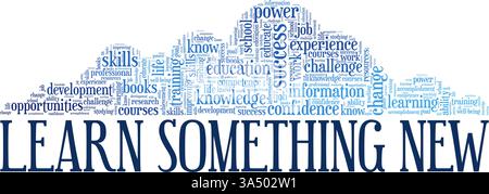 Learn Something New vector illustration word cloud isolated on white background. Stock Vector