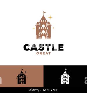 castle icon logo design template Stock Vector