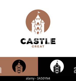 castle icon logo design template Stock Vector