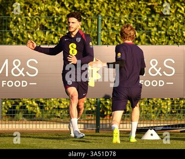 Declan Rice of England during an England training session at St George ...