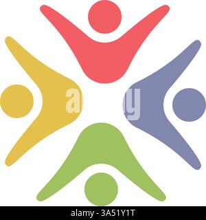 People logo icon, team of community group connection symbol for graphic design illustration Stock Vector