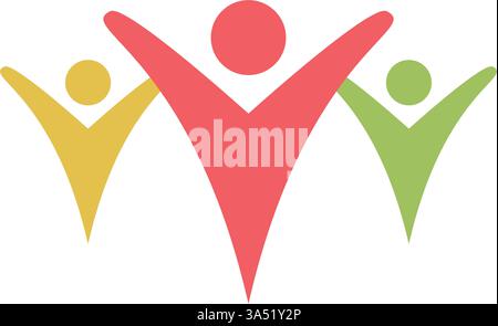 People logo icon, team of community group connection symbol for graphic design illustration Stock Vector