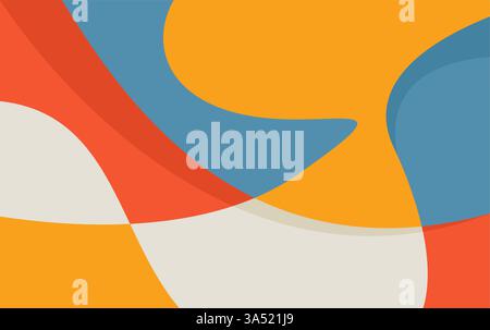 Geometric Abstract Minimalist Background for Wall Art or poster. wave or fluid abstract bakground Stock Vector