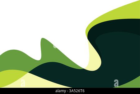 Abstract wave background with green color vector Stock Vector
