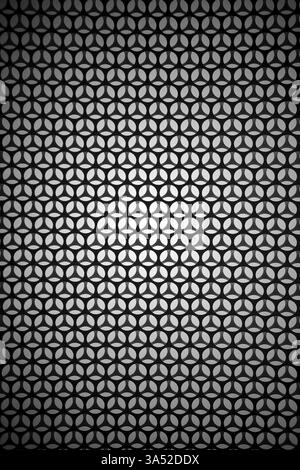 The top view of a black and white patterned metal surface Stock Photo