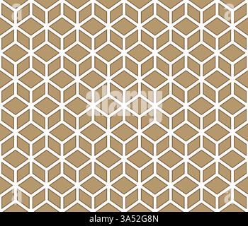 Brown geometrical cubes vector art seamless pattern Stock Vector