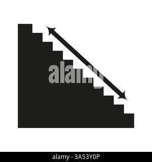 Declining chart icon. Downward staircase trend. Economic crisis symbol. Vector illustration. Stock Vector