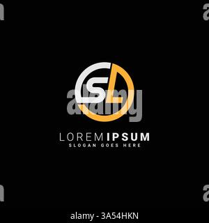 Vector Template for Initial Letter SL Logo - Elegant Monogram Logo for Alphabet S and L Stock Vector