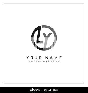 Abstract Letter LY Logo - Initial Monogram Template for Alphabet L and Y Stock Vector
