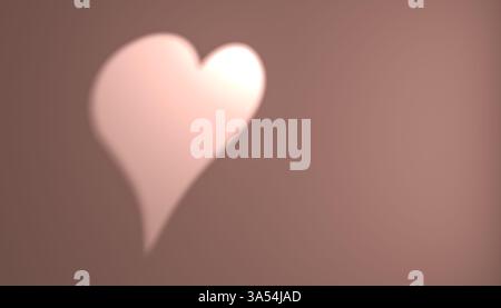 Romantic heart light glowing softly on pink textured wall, warm ambiance symbolizing love and emotions, tender atmosphere expressing warmth or emotion Stock Photo