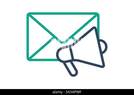 Email marketing icon. line icon style. icon related to digital marketing. business elements vector illustration Stock Vector