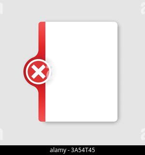 Negative list or planning icon in flat style. Paper sheet with cons ...