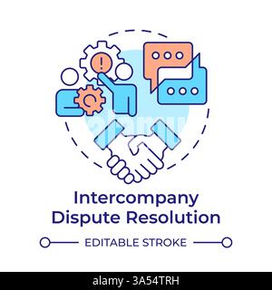 Intercompany dispute resolution multi color concept icon Stock Vector