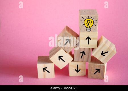 complex messy management or organization, buiness distraction,chaotic decision tree, complicated business process and searching for ideas and innovati Stock Photo