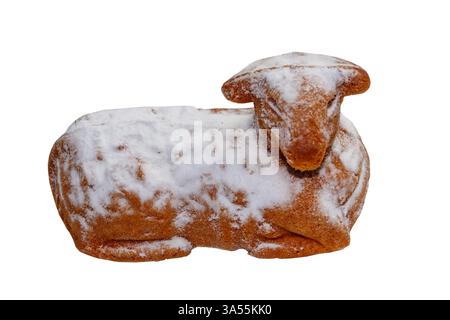 Easter lamb cake isolated on white background Stock Photo
