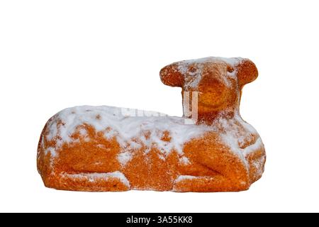 Easter lamb cake isolated on white background Stock Photo