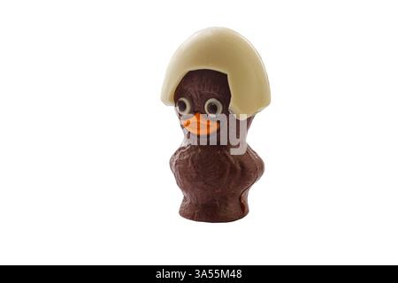 Chocolate duckling isolated on white background Stock Photo