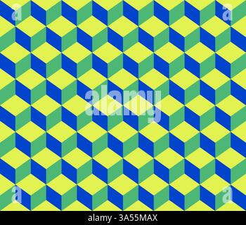 green blue contour abstract geometrical cubes seamless pattern background for wallpaper, pattern, web, blog, surface, textures, graphic & printing Stock Vector