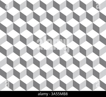 grey contour abstract geometrical cubes seamless pattern background for wallpaper, pattern, web, blog, surface, textures, graphic & printing Stock Vector