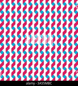Blue and pink abstract strips seamless pattern Stock Vector