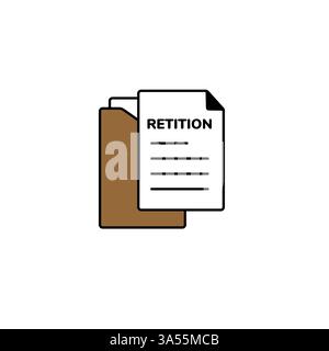 Document folder with a labeled petition paper on top of it Stock Vector