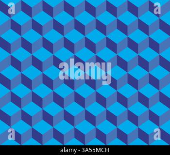 blue contour abstract geometrical cubes seamless pattern background for wallpaper, pattern, web, blog, surface, textures, graphic & printing Stock Vector