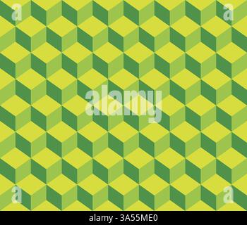 Light green contour abstract geometrical cubes seamless pattern background for wallpaper, pattern, web, blog, surface, textures, graphic & printing Stock Vector