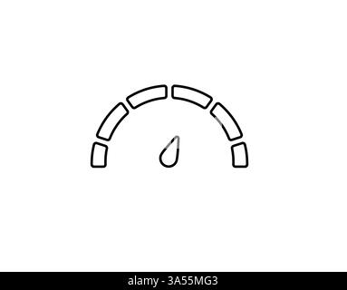 Minimalist vector speedometer icon outline in black and white for web ...