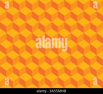 orange contour abstract geometrical cubes seamless pattern background for wallpaper, pattern, web, blog, surface, textures, graphic & printing Stock Vector