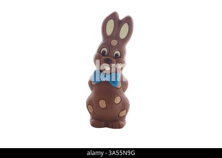 Easter chocolate bunny isolated on white background Stock Photo