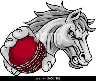 Horse Mustang Cricket Sports Team Mascot Stock Vector