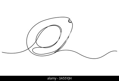 Avocado one line icon. One line drawing background. Continuous line drawing of avocado, continuous line of avocado fruit Stock Vector