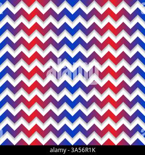 Red and blue gradient contour abstract geometrical seamless pattern background Stock Vector
