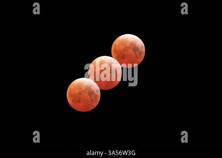 Lunar eclipse on March 14. 2025 Stock Photo