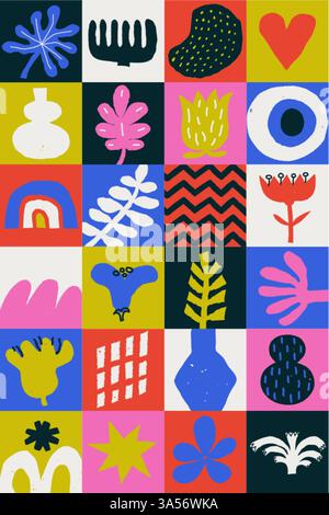 Abstract geometric mosaic seamless poster. Stock Vector