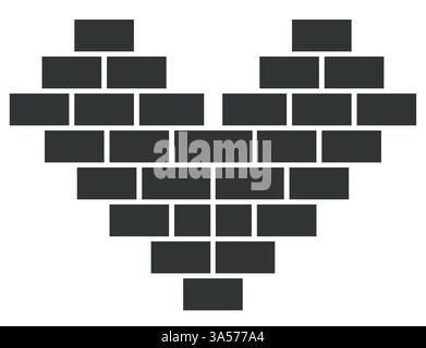 Template composition in shape of heart collage template for photos. Vector design and grid for photos. Simple trendy heart shaped design on white Stock Vector