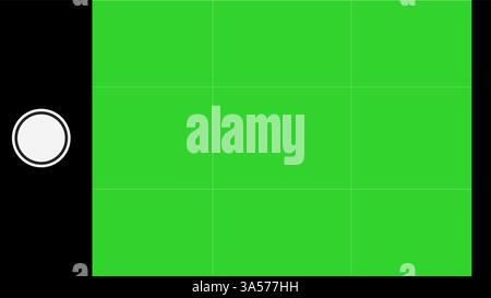 Smartphone camera interface with chroma key greenscreen, photo and video recording features, and motion tracking. Stock Vector