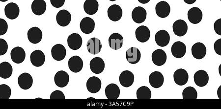 Seamless vector pattern of irregular crayon dots and splotches. Abstract and minimal with small, random circles, grunge strokes, textures. Stock Vector